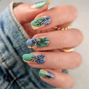 24Pcs/Set New Oval Press on Nails Patch Wearable Nail Tips Cute Cartoon Acrylic Nails Full Coverage False Nails Art