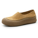 Women Loafers Retro Autumn Genuine Leather Ladies Shoes Flat Casual Slip-on Shoes For Women