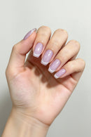 24 handmade square nails Light shimmer aurora line Reusable fresh style for daily and dating wear