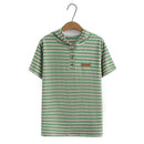 Women Summer Cotton Stripe Hooded Tees Short Sleeve Tops Oversized Curve Clothes