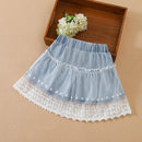 Kids Girls Princess Skirt Summer Children Mesh Denim Skirts Baby Girl Cute Clothing