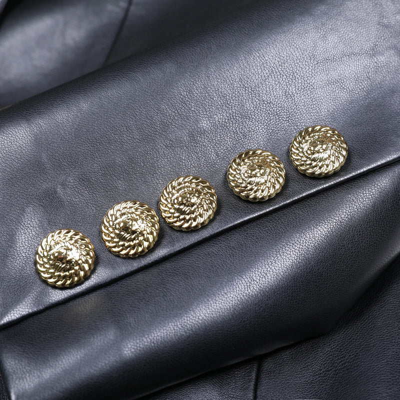 Spring And Autumn Leather Slim Fit Temperament Commuting Socialite Women's Long Sleeved Suit Top Jacket