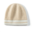 Winter Women Men Cashmere Knitted Striped Beanies Caps Outdoor Keep Warm Hats for Unisex