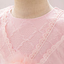 Toddler Pink Baptism Baby Girl Dresses Tulle Wedding Gown Bow Princess Prom Dress for Kids Bridesmaid