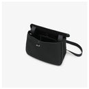Women Genuine Leather Minimalist Flip Shoulder Crossbody Bags Soft Wide Shoulder Strap Bag