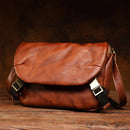 Functional Messenger Bag Men  Leather Shoulder Bag Retro Casual Vegetable Tanned Leather Messenger Bag