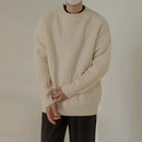 Sweaters Men Pleated Cozy Temperament Simple Streetwear All-match Round Neck Advanced Slouchy