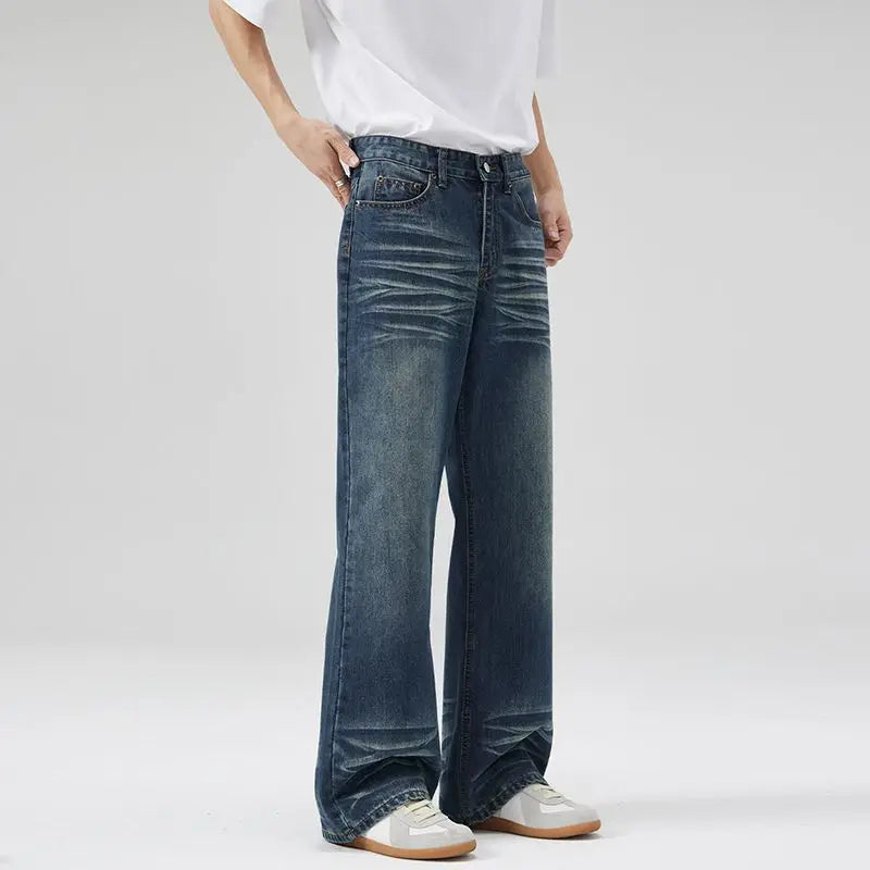 Flared Jeans Men Boot Cut Denim Pants Slim Spring Summer Jeans Full Length Bell Bottom Trousers