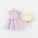 New Children's Clothing Embroidered Girls Cotton Dress Free Hat Casual