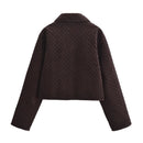 Women's Quilted Jacket Autumn Winter Corduroy Coat Padded Warm Outerwear