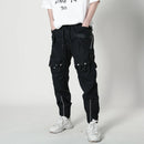Cargo Pants Men Tactical Multi Pockets Trousers Spring Hip Hop Streetwear Pants Black