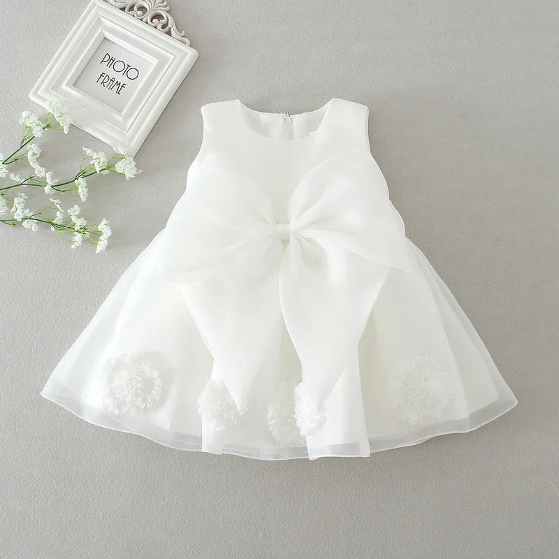 Baby Girl Dress Toddler White Wedding Bridesmaid Princess Dress Baby Christening Dress Girl Dress