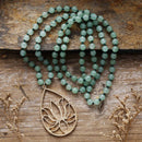 Boho 6mm Natural Stones Beads Healing Crystal Lotus Pendant Necklaces Meditation Yoga Necklace Jewelry