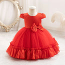 Baby Girls Tulle Princess Dresses Pink Lace Wedding Birthday Little Girl Kid's Clothes for Toddler