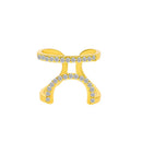 Gold ring with diamond accents on a white background, Obroi