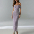 Lilac Evening Dress Off Shoulder Dresses Mermaid Formal Gown