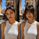 Bangs Temples Fiber Hairpiece Air Bangs for Women Quick Transformation Daily