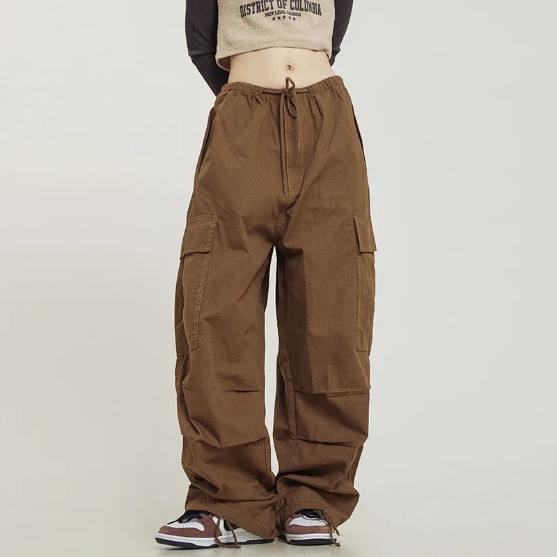 Cargo Pants for Women Casual Trousers Black Female Streetwear Loose
