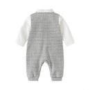 Baby Boys Gentleman Rompers Long Sleeve Cotton Infant Toddler Jumpsuit Newborn Formal Clothes