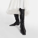 knee boots Square-head Side zipper Low heel Modern boots Modern boots