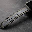 Handmade Head Layer Leather Strap For Apple Watch iWatch Grey and Black Thickened Men's