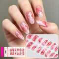 16Tips Shimmer Gradient Marble Gel Nail Wraps No-Bake Semi-Cured Glossy Nail Stickers Full Cover Adhesive Stickers for Nails Art
