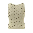 Women Sleeveless Polka Dot Tank Top Casual Summer Crop Top