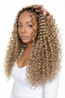 Honey Blonde Deep Wave Crochet Human Hair Extensions Knots Invisible Knotless Feather Crochet Braids Human Hair Bulk Hair For Braiding