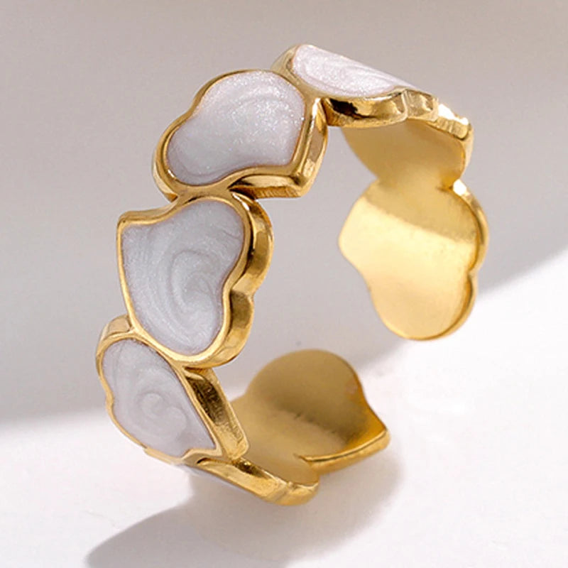 Bohemia Love Heart Stainless Steel Rings for Women Girls Open Finger Jewelry Rings for women