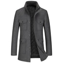 Winter Men Casual Woolen Coats Thicker Warm Cashmere Trench Long Jackets Quality Male Overcoats