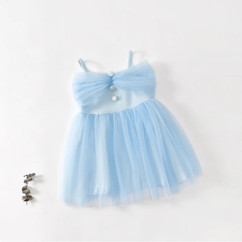 Baby Girls Dresses Glitter Tulle Sleeveless Princess Dress Set with Crown Headband Birthday Party Performance Costumes
