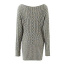 Women Off Shoulder Twist Sweater Dress Long Sleeve Package Hip Short Autumn Winter Dresses Knit Robe