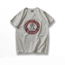 Summer American Retro Short-sleeved O-neck Rabbit T-shirt Men's Simple Washed Casual Sport Tops