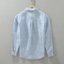 Linen Shirt Men's Breathable Solid Simple Basic Business Casual