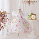 Girls Summer Chiffon Dress Floral Children Kids Birthday Casual Gown One-piece 2-10 Years