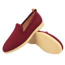 Autumn And Winter Premium Angora Red Wool Walk Loafers Handcrafted In Slip-On Men's Casual Shoes Flats