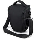 Black shoulder bag with a strap on a white background, Obroi