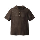 Knitted Hooded Sweater Men Hollow Out Summer Thin High Loose Tops Men