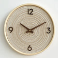 Extremely simple Nordic wall clock creative solid wood fabric base clock