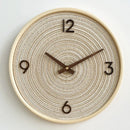 Extremely simple Nordic wall clock creative solid wood fabric base clock