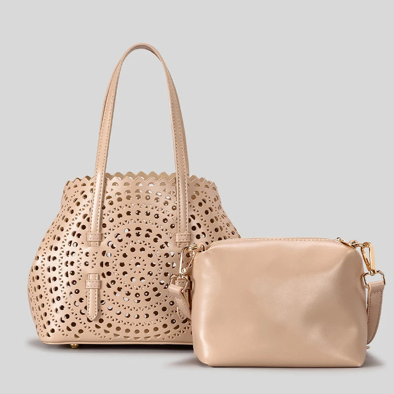 Hollow Small Tote Bag Designer Carving Women Handbags Luxury Shoulder Crossbody Bags Trend Summer Beach Bag
