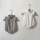 Summer Baby Bodysuit Ruffle Girls One Piece Linen Newborn Clothes