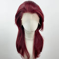 Dark Red 13x4 Wigs for Women Cosplay Shoulder Length Short Curly Wigs Layers Ponytails Medium Cap