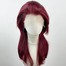 Dark Red 13x4 Wigs for Women Cosplay Shoulder Length Short Curly Wigs Layers Ponytails Medium Cap