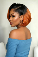 8 Inch Ginger Bob Wig 13x4 Lace Front Human Hair Wigs Short Bob Wig 180% Density Pre Plucked for Women