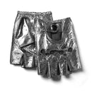 Summer Leather Fingerless Gloves Men Golden Sliver Bike Cycling Mittens Male Unlined Thin Black Bike Handschuhe