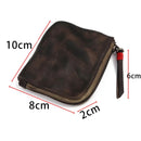 Leather Coin Purse For Women Men Vintage Handmade Wallet Mini Card Holder Bag,