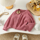 Autumn Kids Dress 2-6T Sweet Floral Girls Long-sleeved Dress Loose Children Sweater