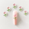 20pcs Kawaii Peach Pink Nail Art Charms Summer Fruit Flower Nail DIY Manicure Jewelry Accessories
