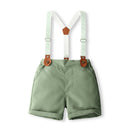Green shorts with white suspenders on a white background, Obroi